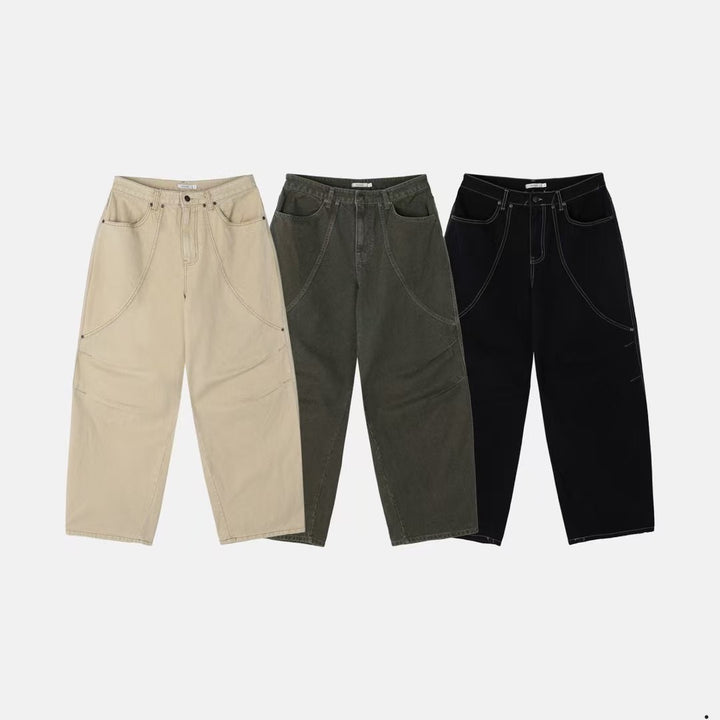 彎身摺紋落地牛仔褲 韓國男裝