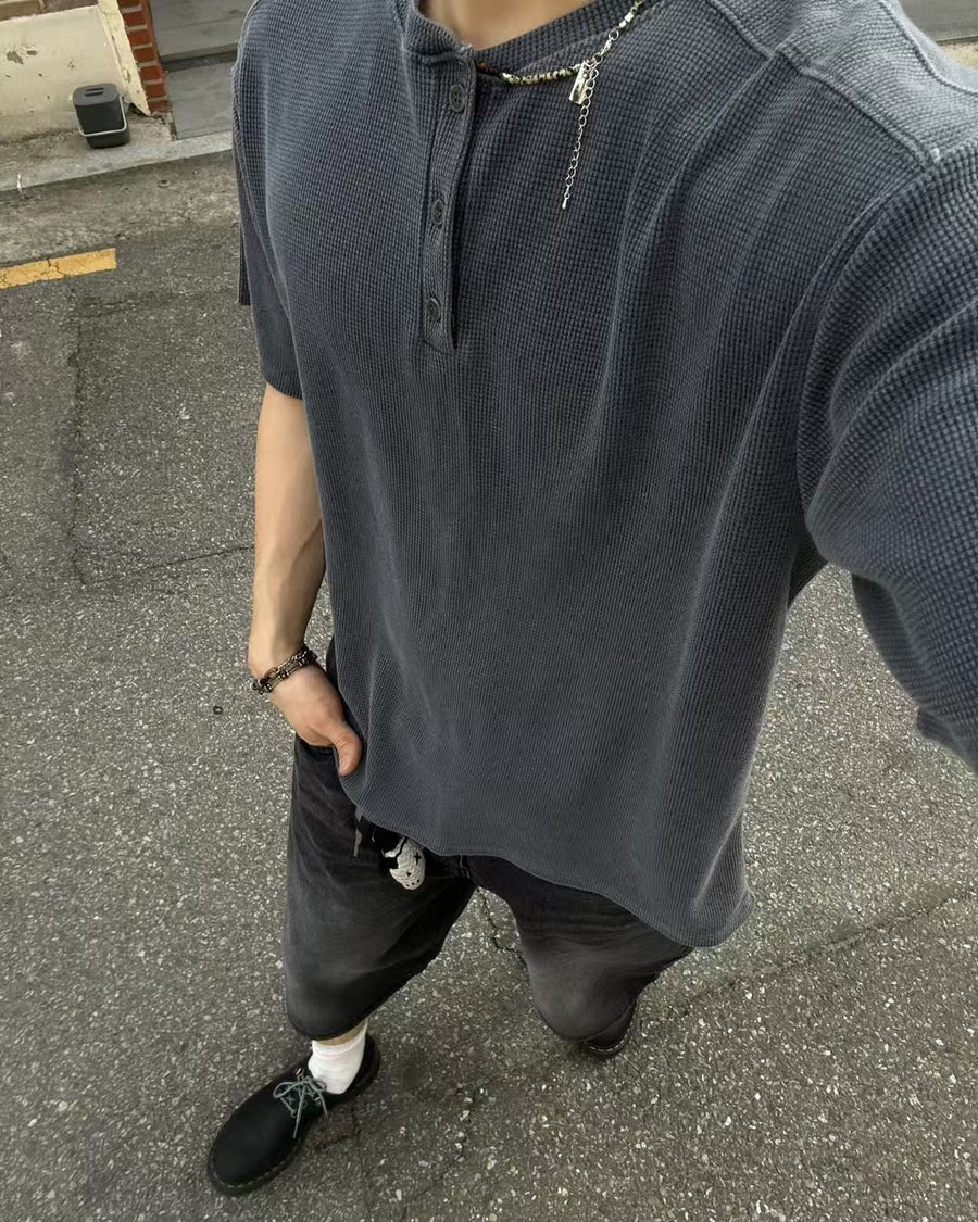 短袖暗格紋上衣