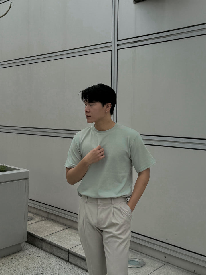 輕透短袖上衣 - 薄荷綠