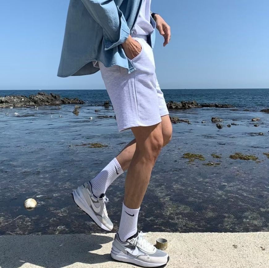 基本款棉質短褲- 韓國男裝