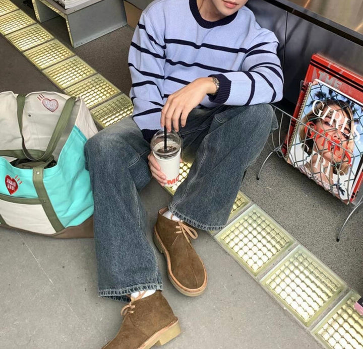 間條襯搭針織上衣