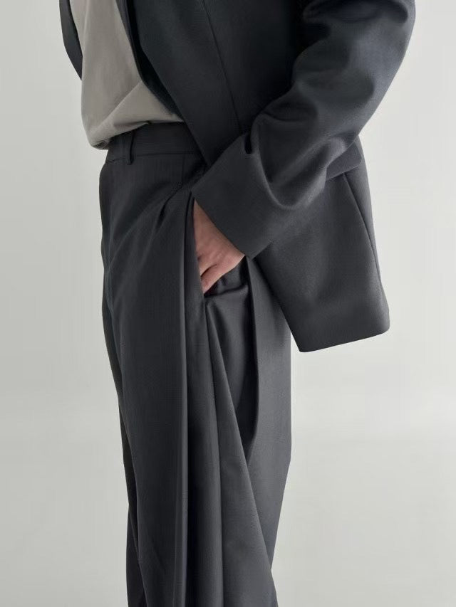 韓系西裝套裝(全套)-灰色