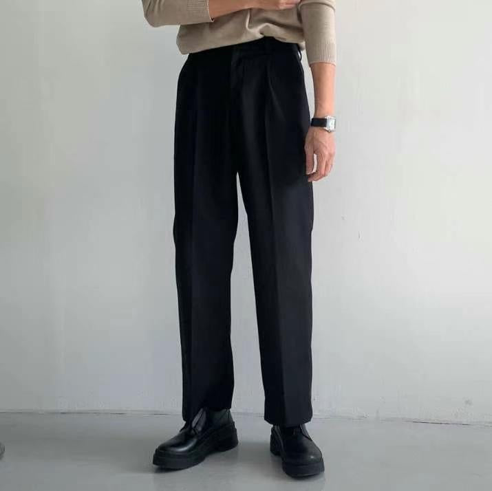 半闊筒長褲 深灰色S現貨