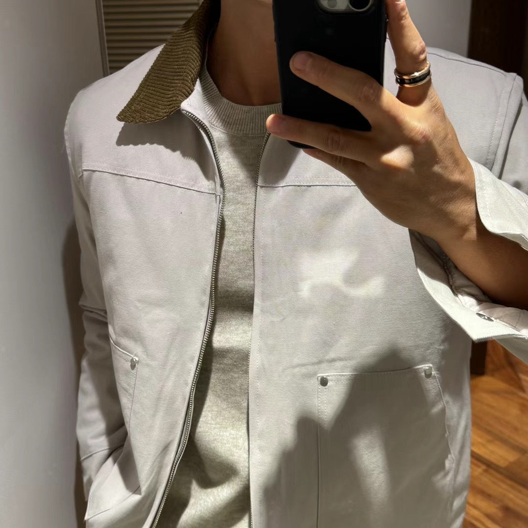 韓系拉鍊挺短褸