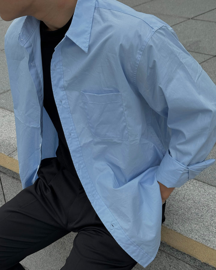 挺身日常襯衫-韓國男裝
