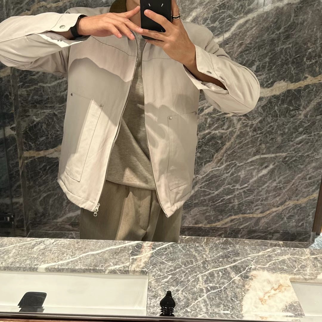 韓系拉鍊挺短褸