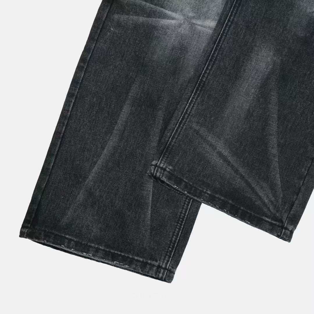 水洗落地牛仔褲