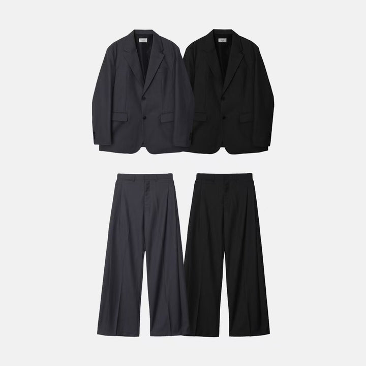 韓系西裝套裝(全套)-灰色