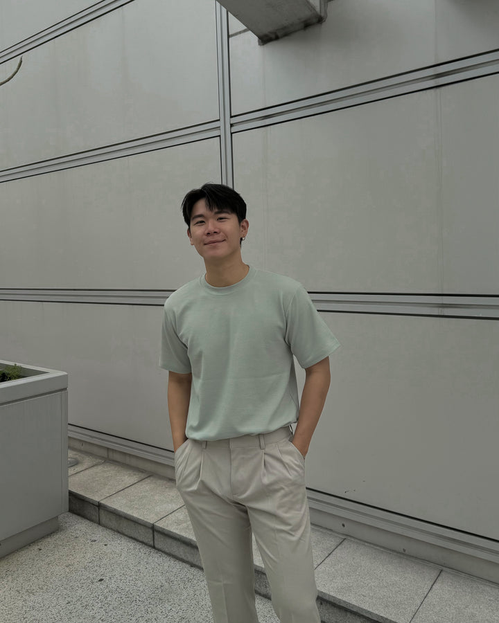 輕透短袖上衣 - 薄荷綠