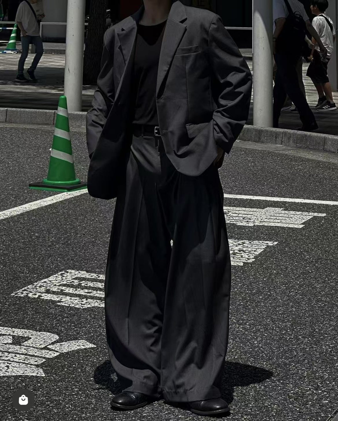 韓系西裝套裝(全套)-灰色