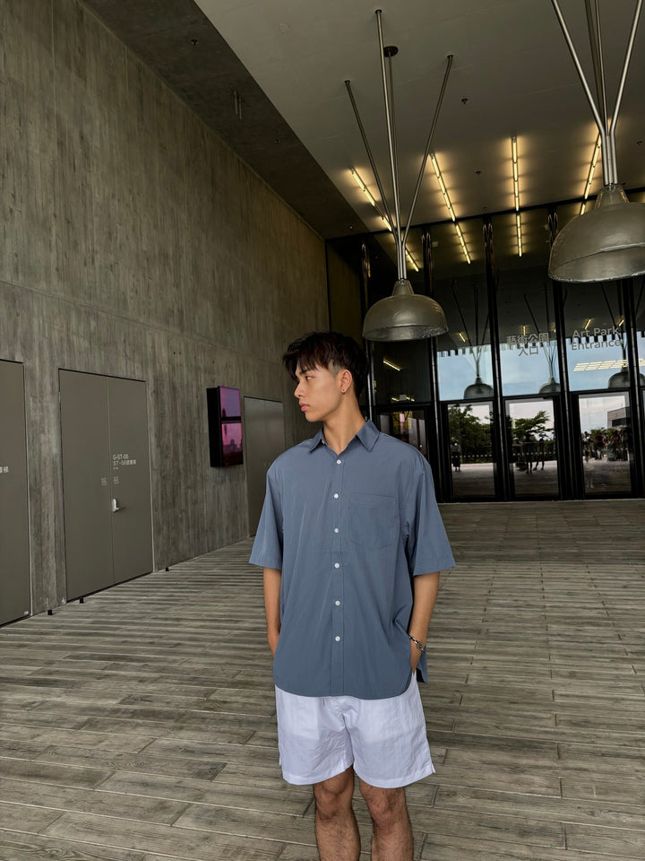 超透氣百搭白色短褲-韓國男裝