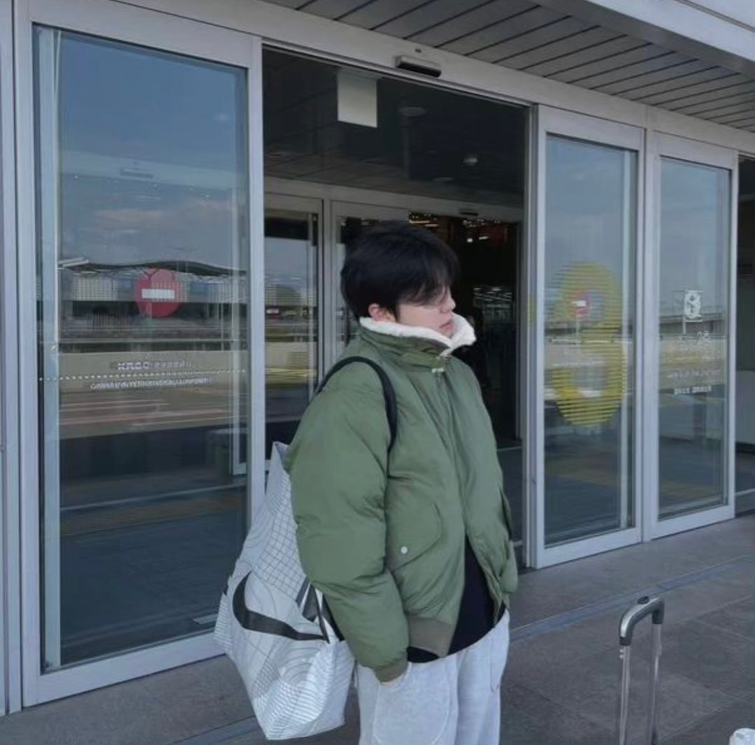 毛毛翻領拉鍊外套