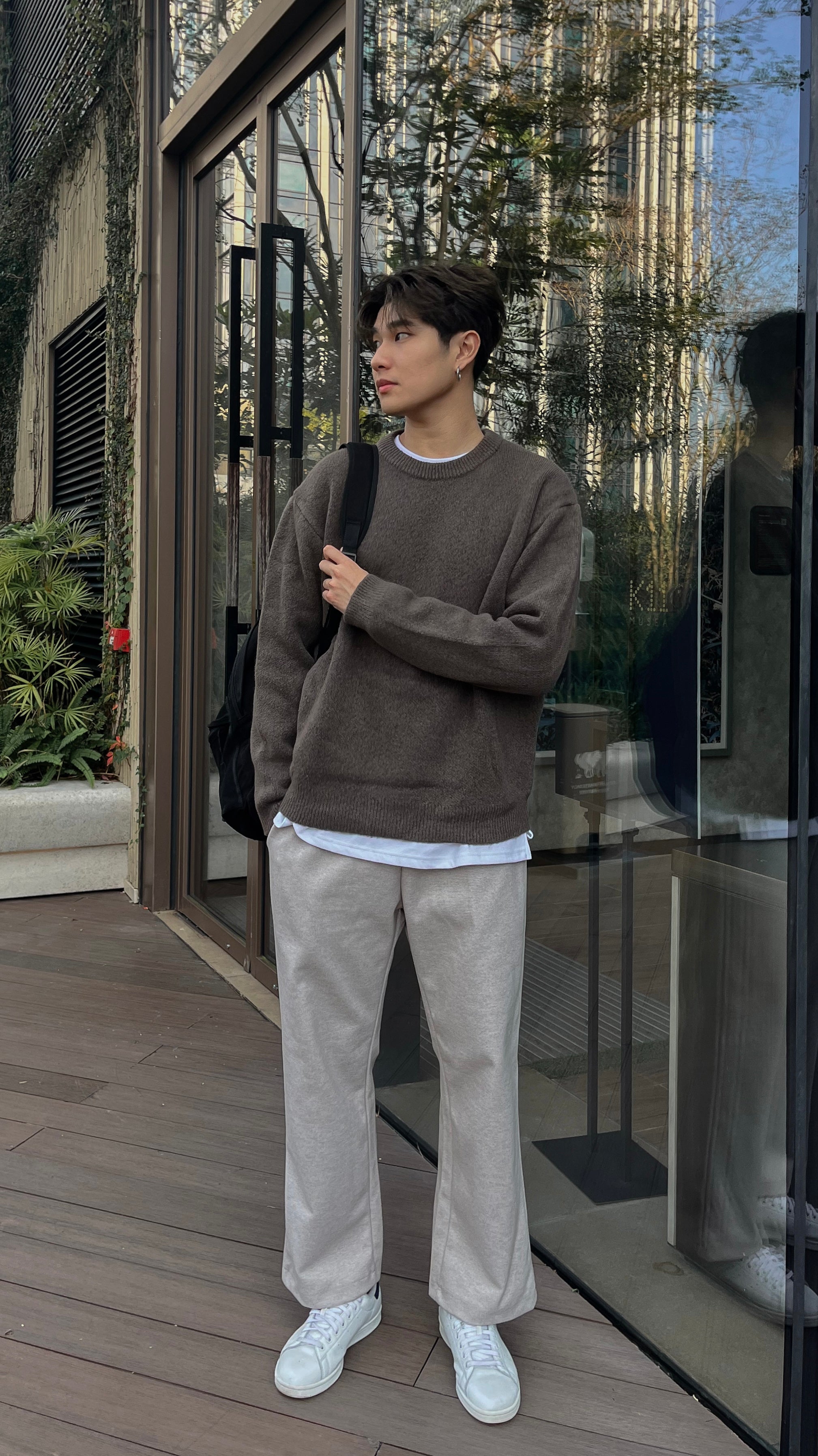 挺身超舒適長褲 - 淺米