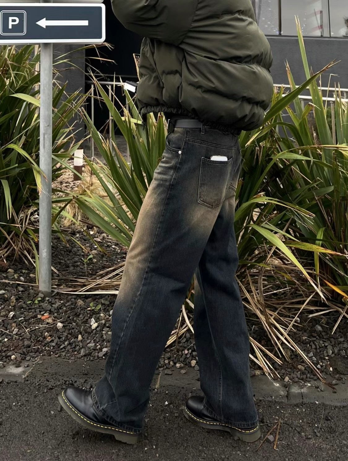 現貨 韓系水洗街頭牛仔褲