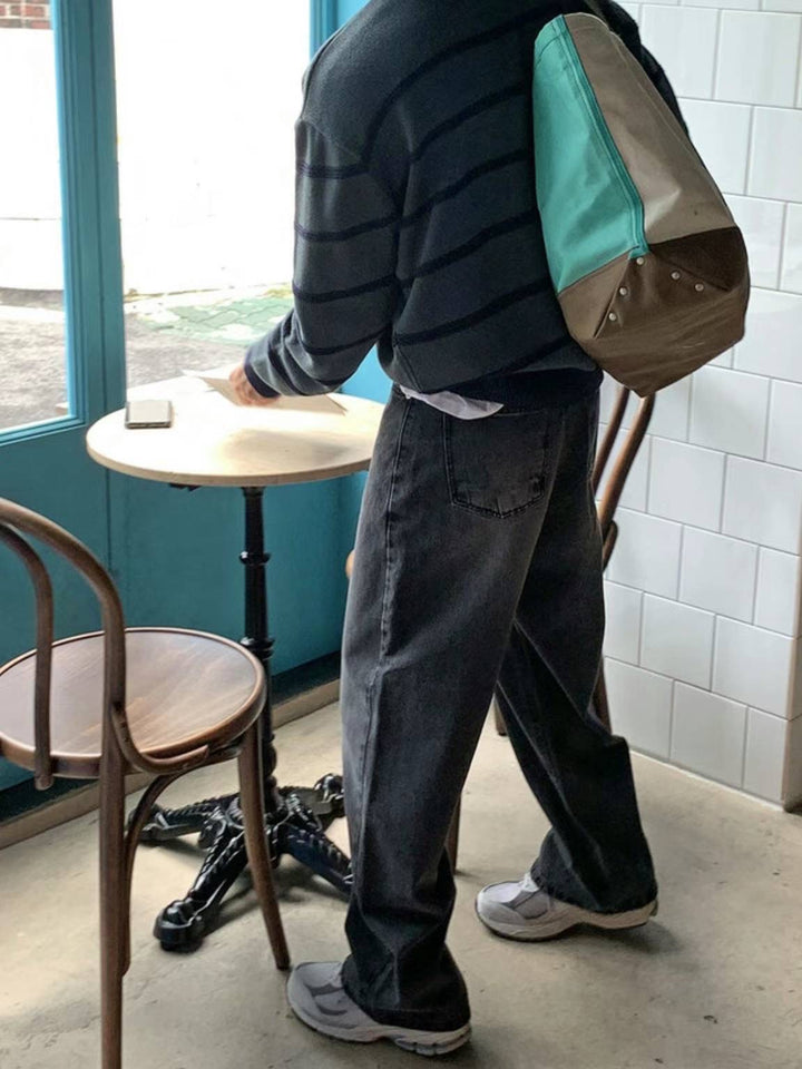 間條襯搭針織上衣