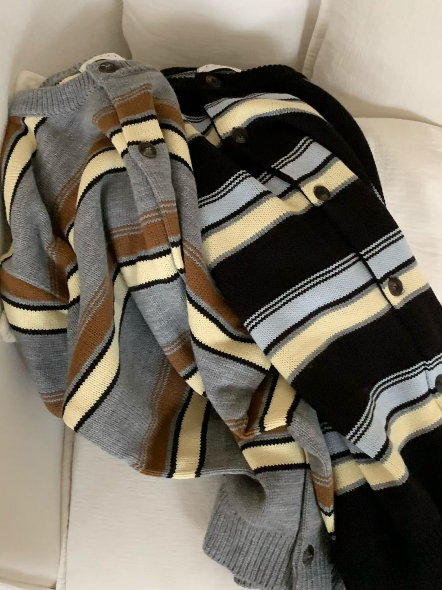 <情侶裝系列>粗間條針織上衣