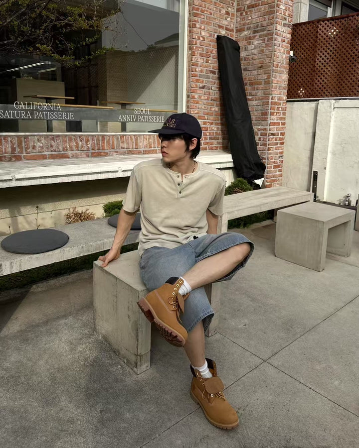 短袖暗格紋上衣