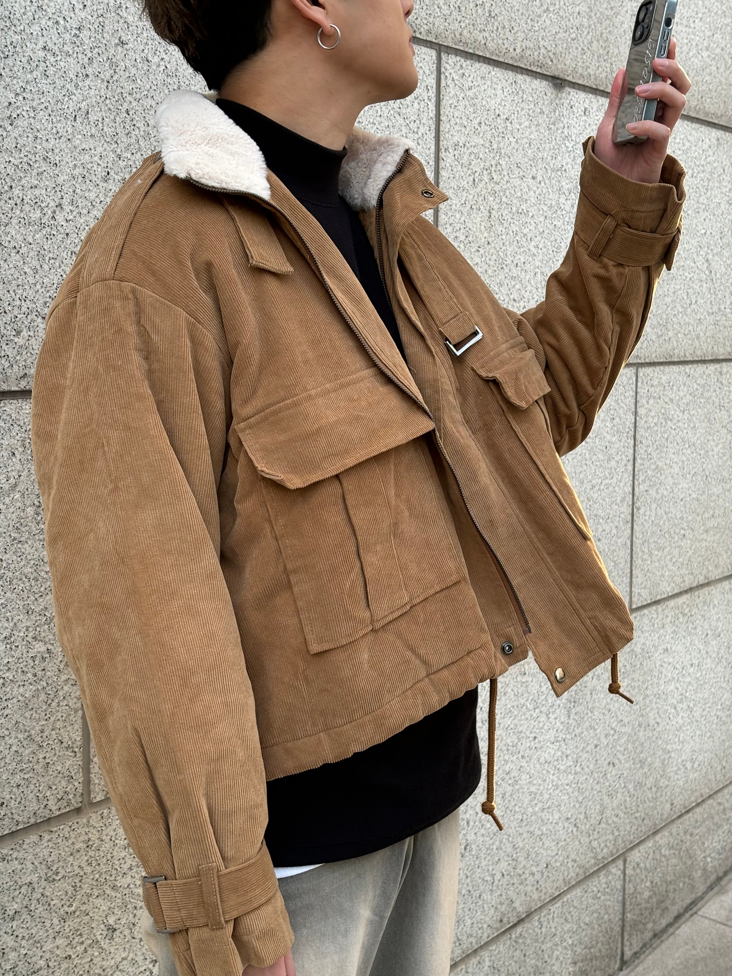 毛毛領挺身短褸