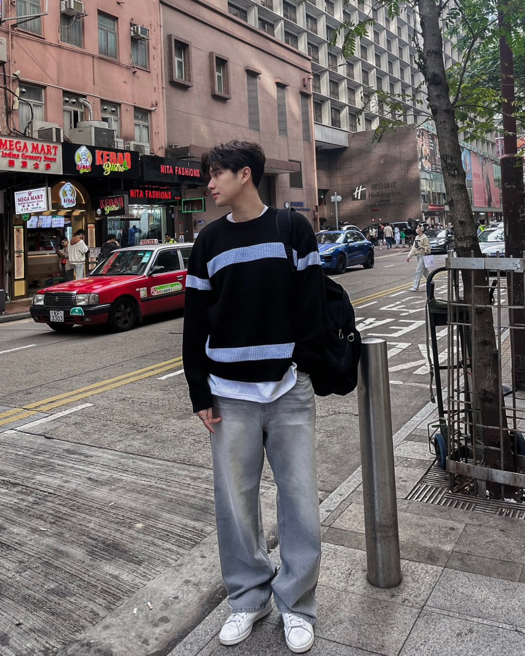 現貨 淺灰落地牛仔褲