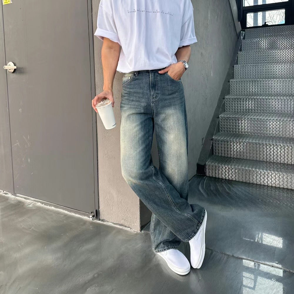 深色百搭牛仔褲-韓國男裝
