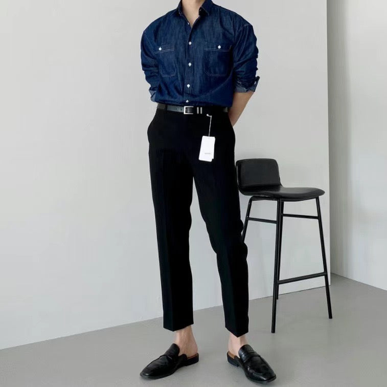 現貨 直腳九分長褲