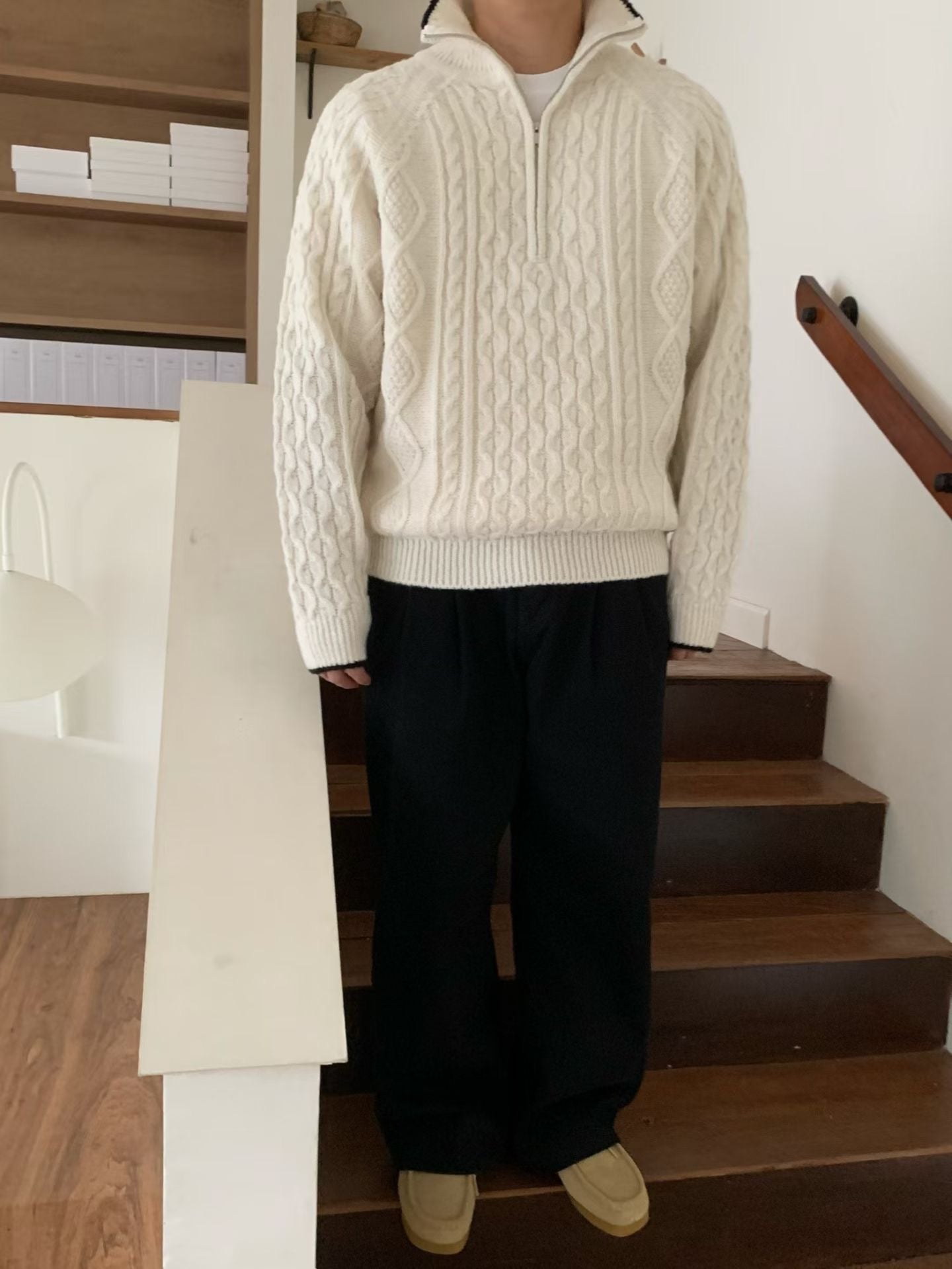 <情侶裝系列>麻花針織長袖上衣