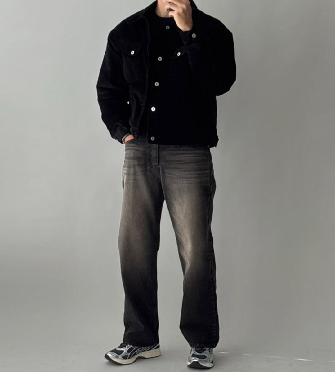 韓系燈芯絨口袋褸