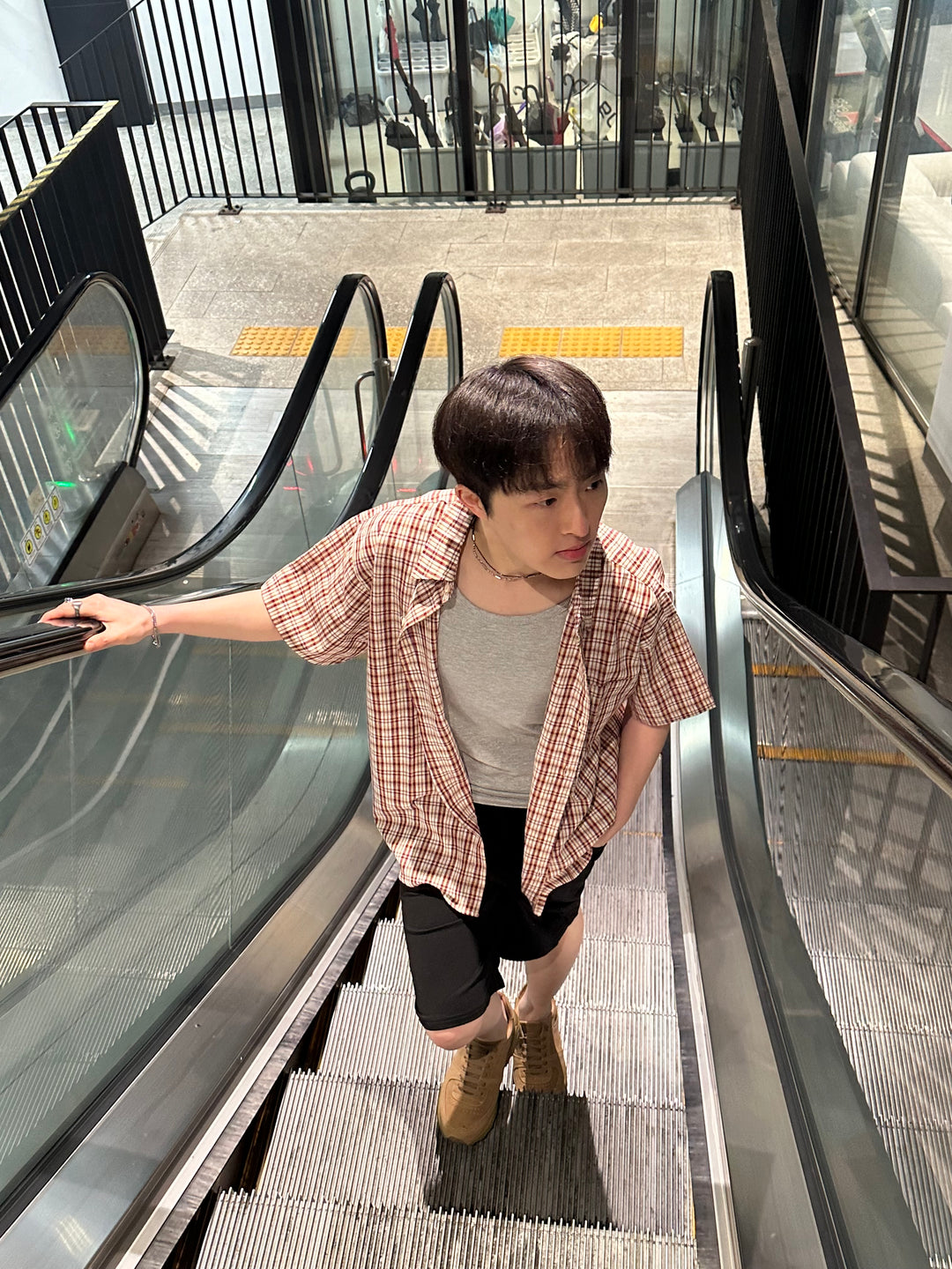 格仔短袖襯衫 香港男裝