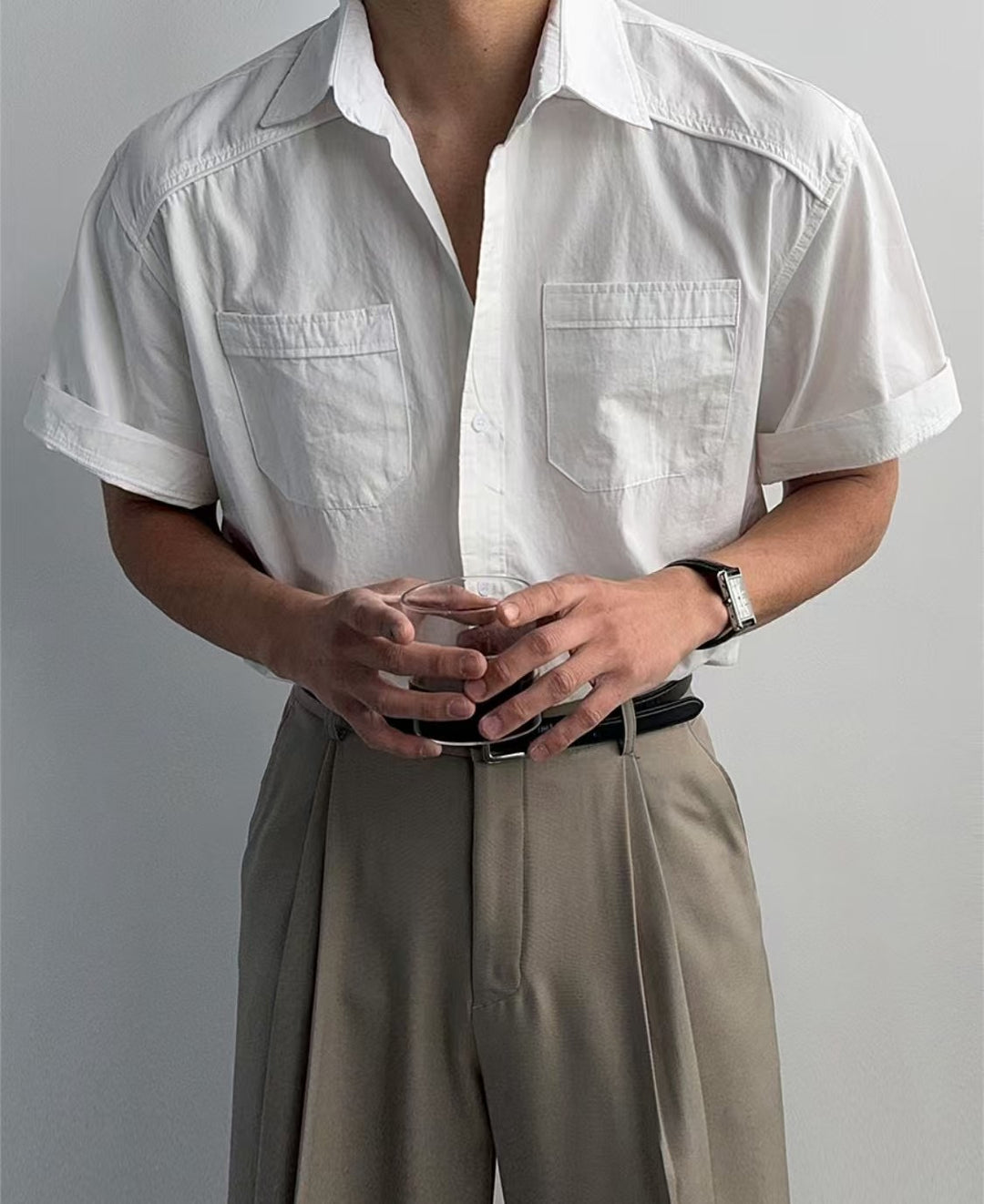 挺身短袖襯衫 男裝衫