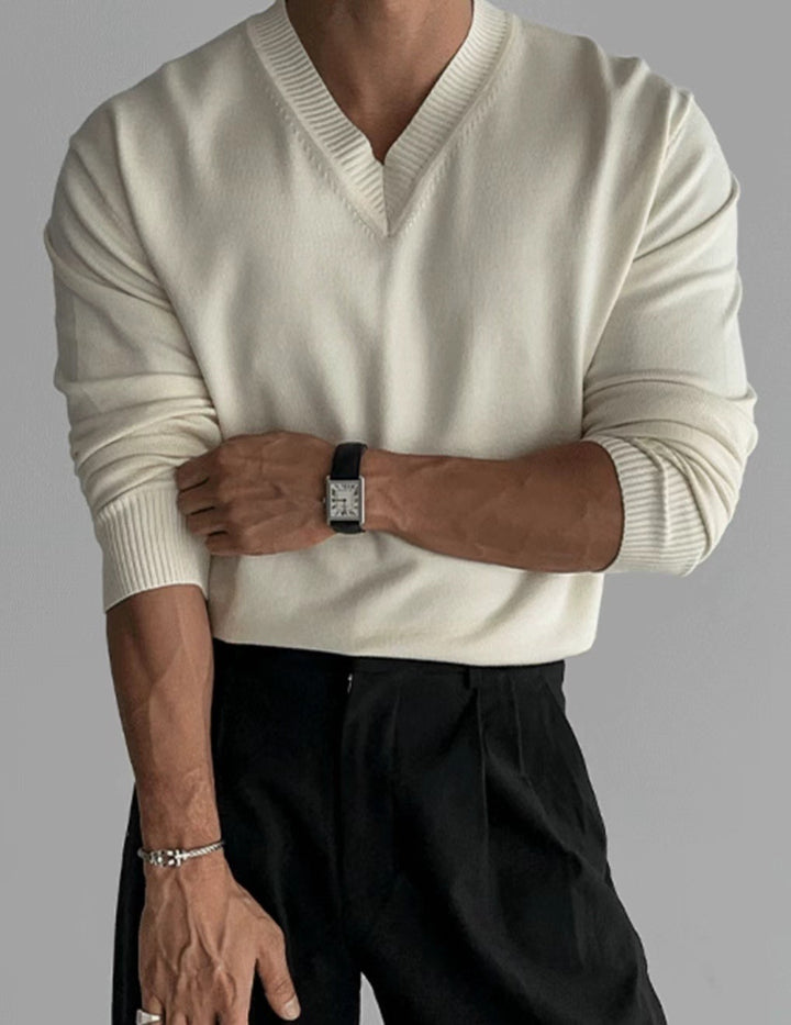 V領針織上衣