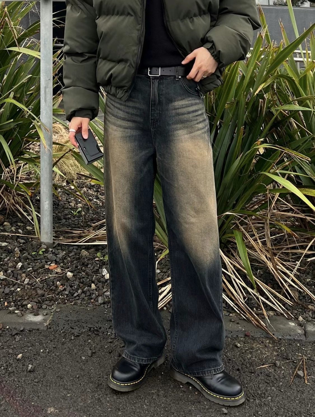 現貨 韓系水洗街頭牛仔褲