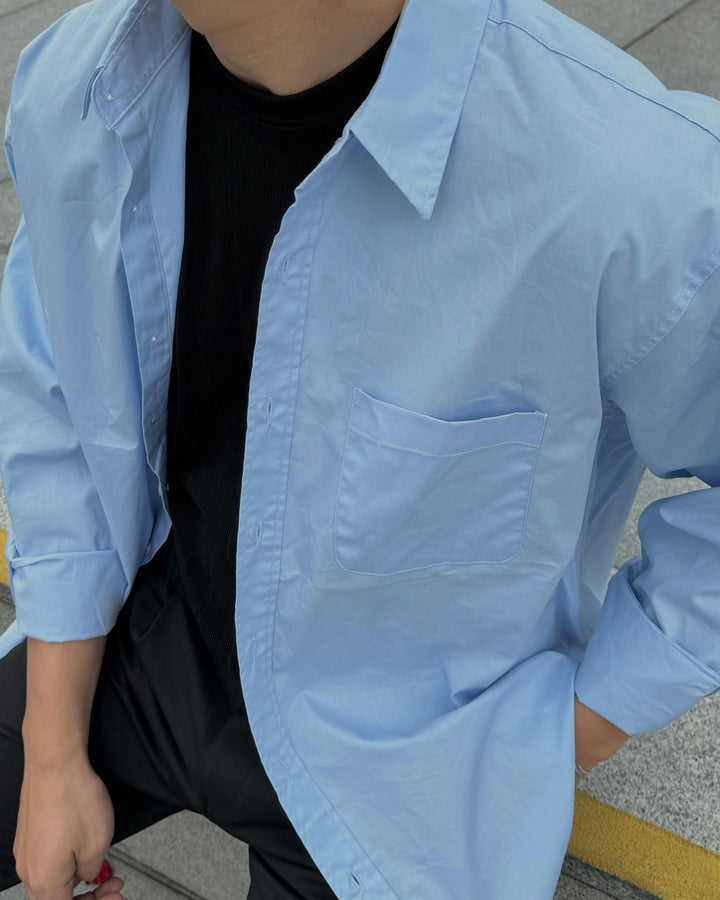 挺身日常襯衫-韓國男裝