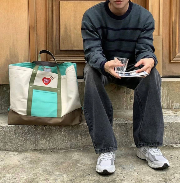 間條襯搭針織上衣