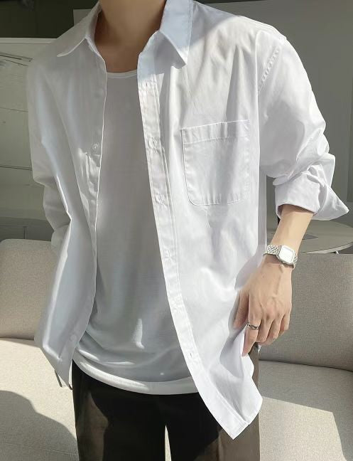挺身日常襯衫-韓國男裝