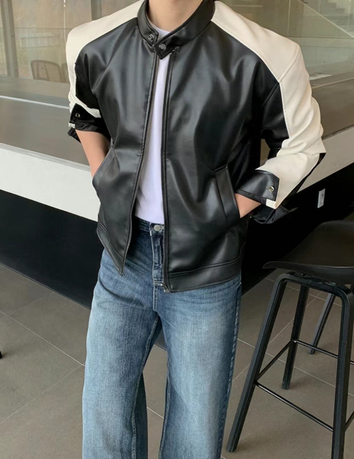 深藍挺身牛仔褲 - 韓國男裝