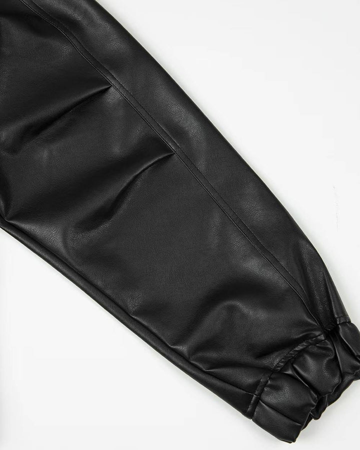 拉鍊領皮上衣 韓國男裝