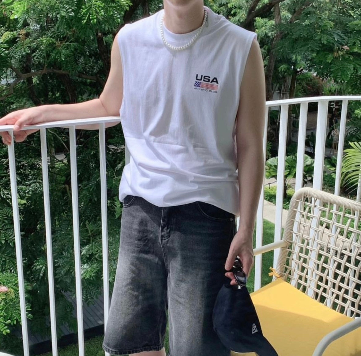 夏日韓款背心 韓國男裝