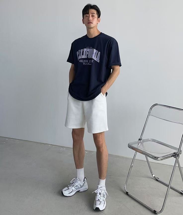 基本款棉質短褲- 韓國男裝