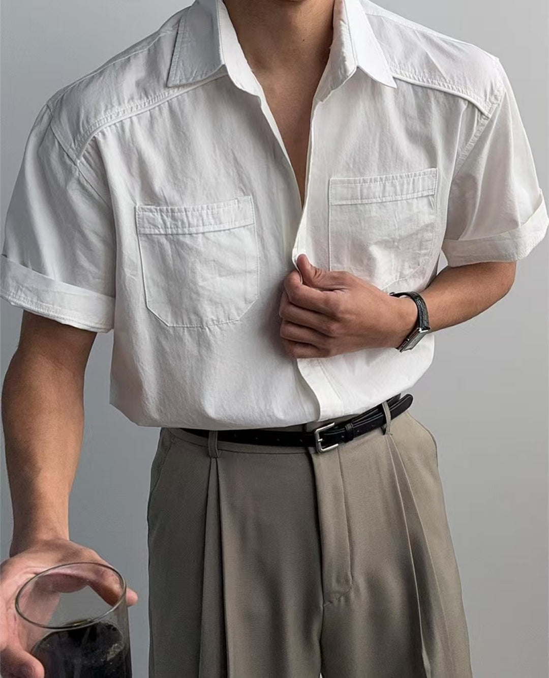挺身短袖襯衫 男裝衫