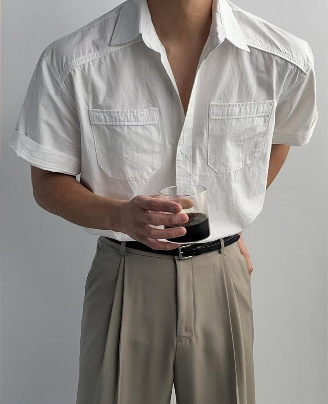 挺身短袖襯衫 男裝衫