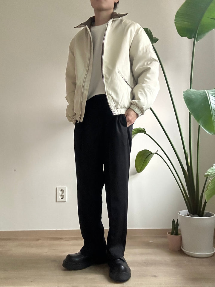 (超舒適!)黑色彈性落地褲 香港男裝褲