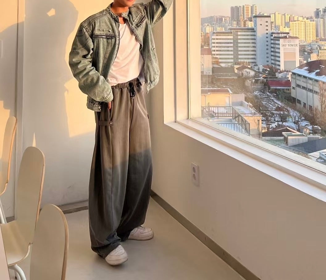 側扣落地長褲 韓國男裝