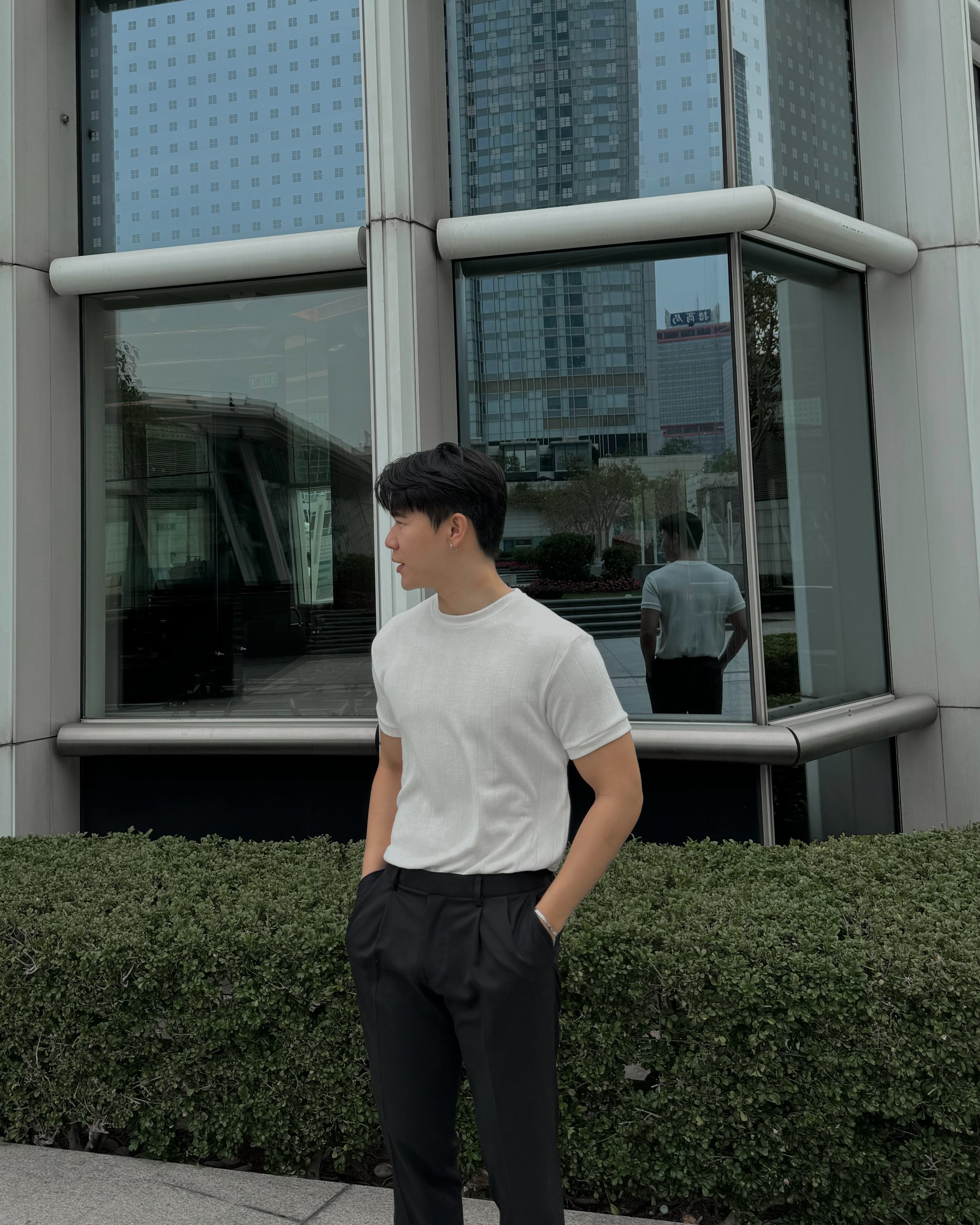 柔軟韓系短袖上衣 - 韓國男裝