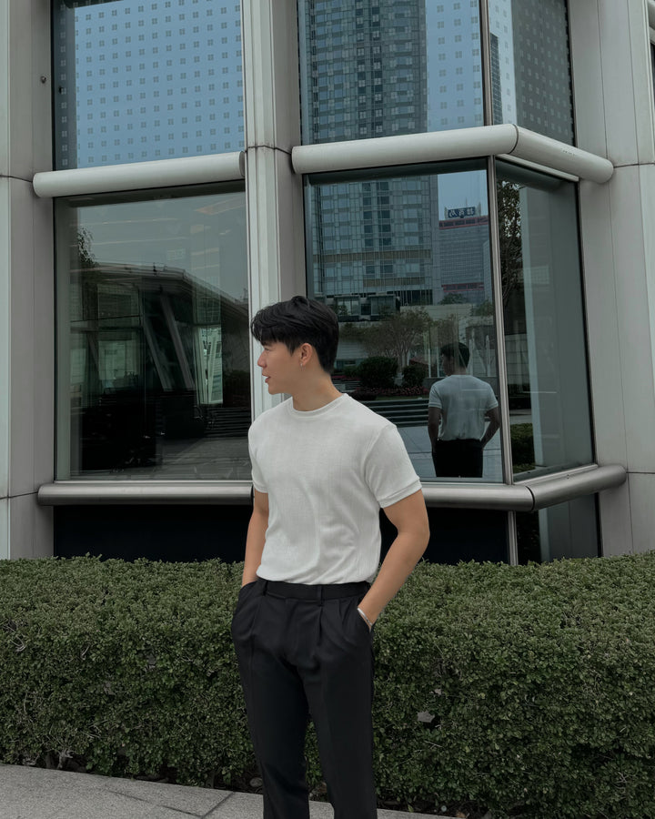 柔軟韓系短袖上衣 - 韓國男裝