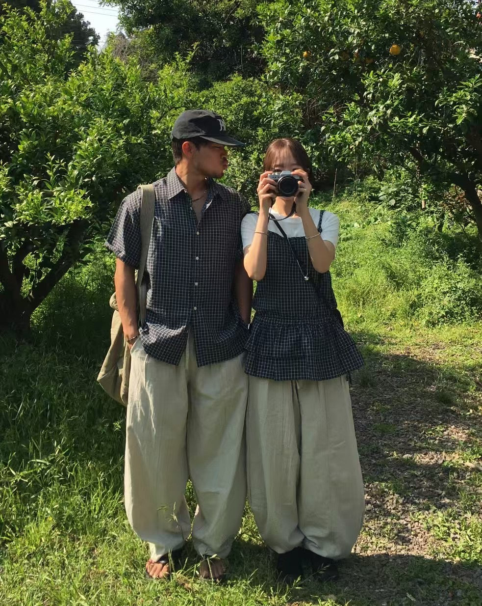 男女裝系列 寬鬆落地長褲