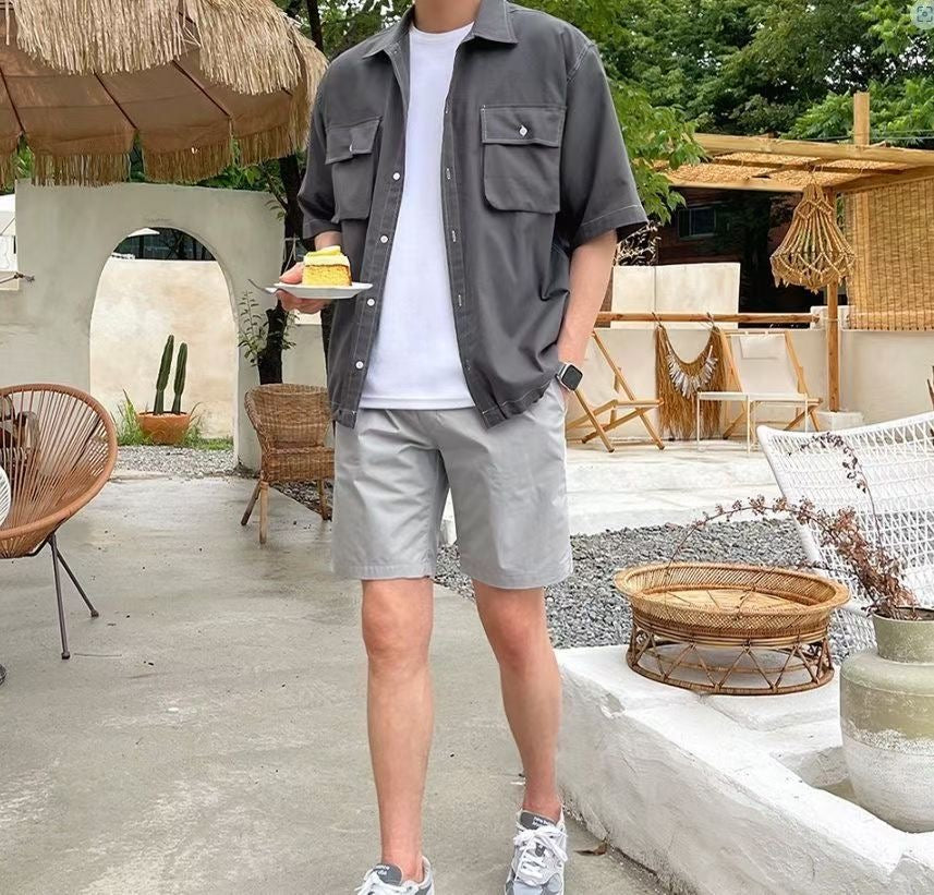 基本款彈性短褲-韓國男裝