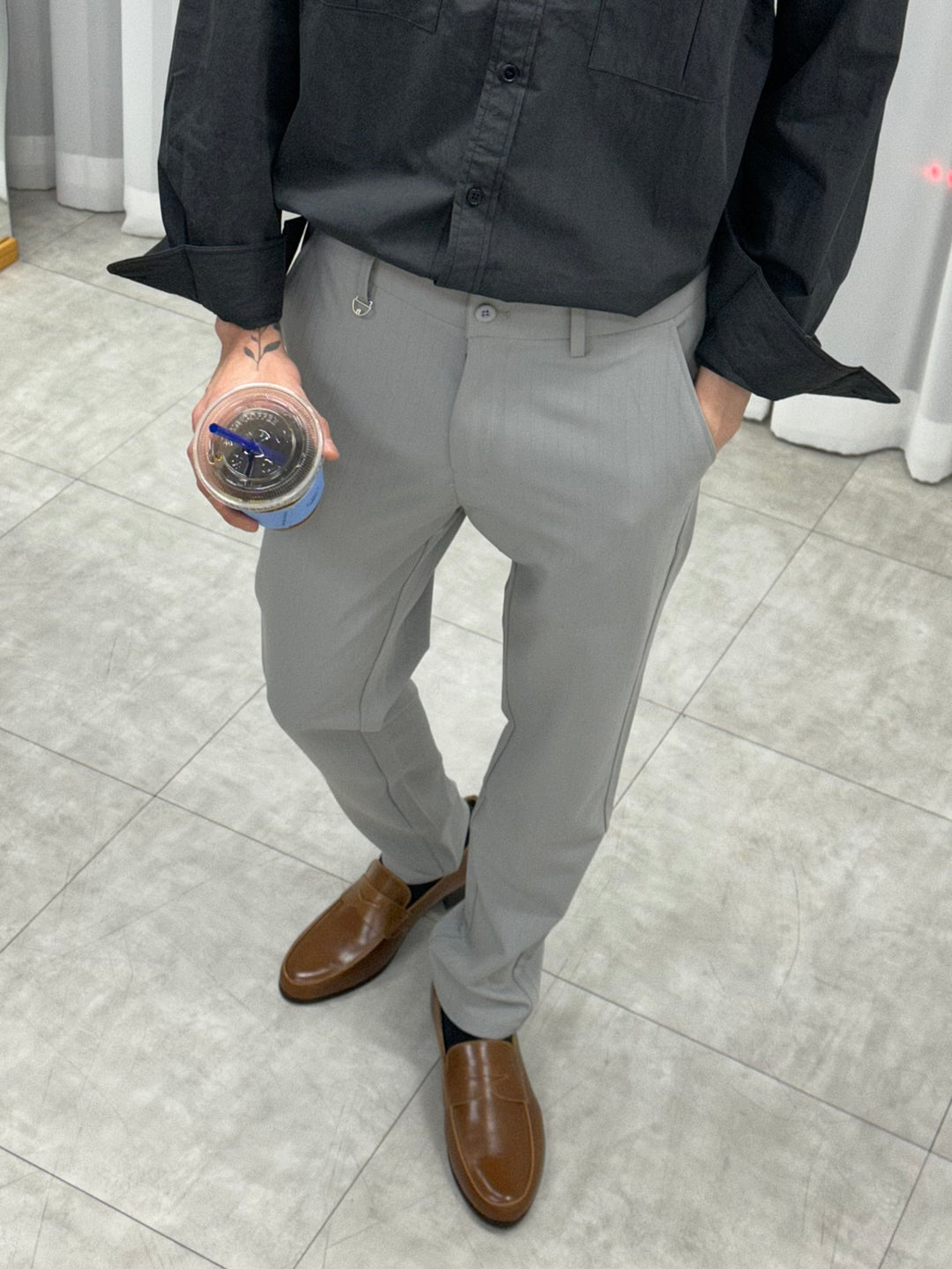 韓國製啡色樂福鞋Loafers 男裝鞋