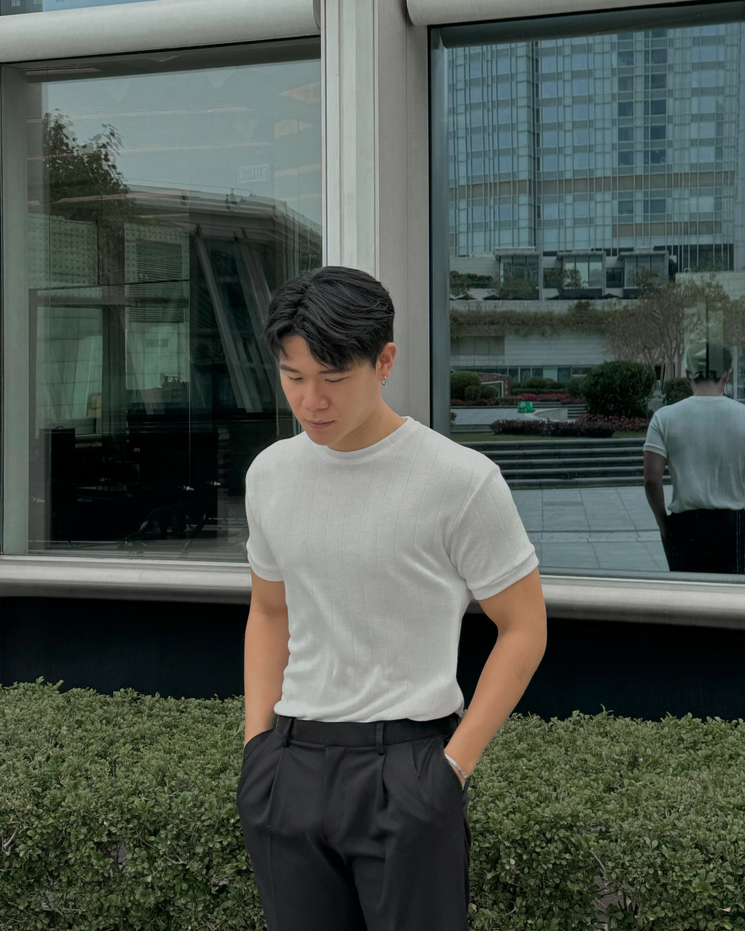 柔軟韓系短袖上衣 - 韓國男裝