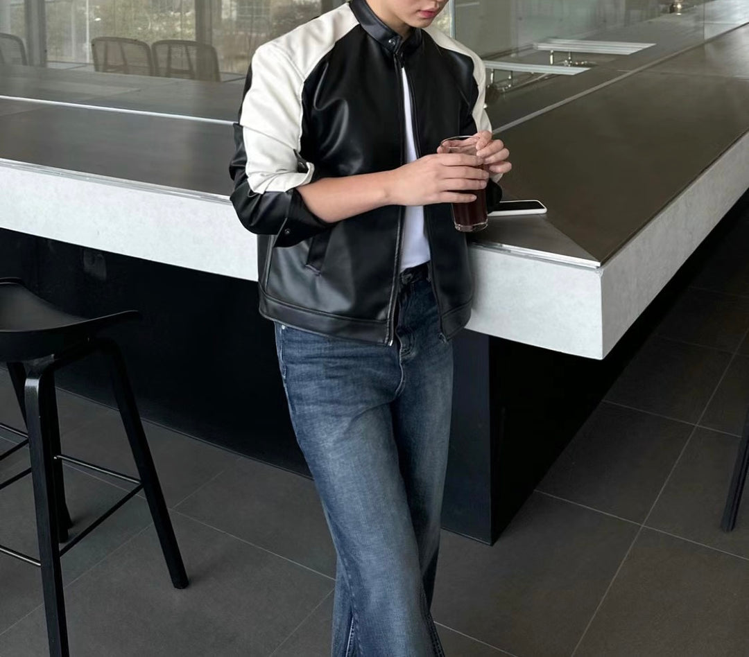 深藍挺身牛仔褲 - 韓國男裝