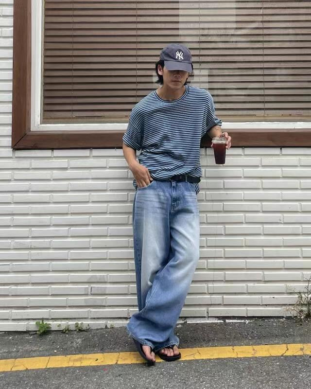 水藍牛仔褲 韓國男裝